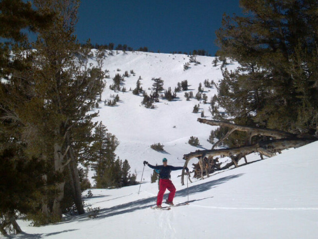 Mt Rose backcountry the Hour Glass bowl
