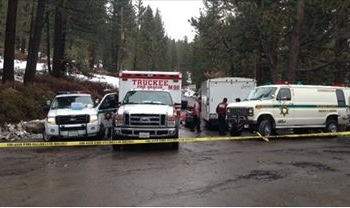Emergency crews in Truckee searching for the downed plane on Monday.