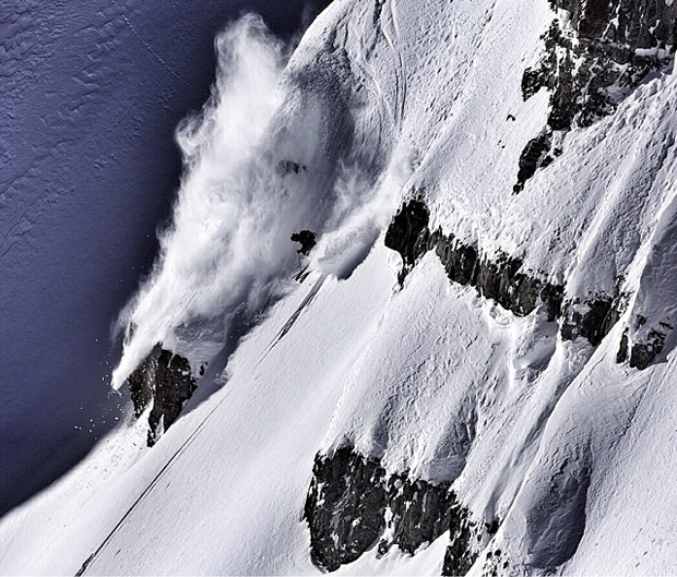 Deep powder in In deep in Jackson Hole, WY