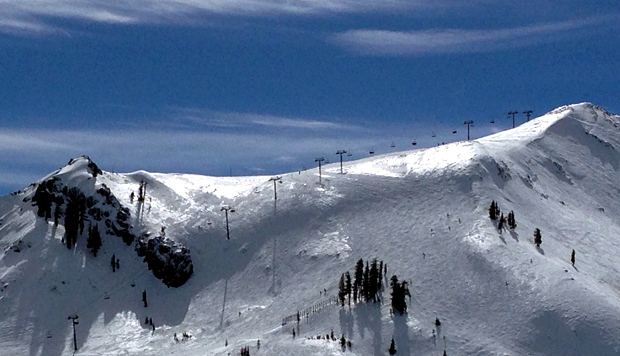 Looking toward top of Headwall from Tower 16 at Squaw