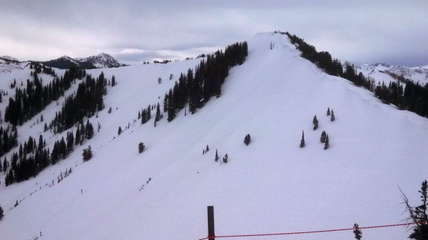 Some nice out of bounds terrain off of Ninety-Nine 90