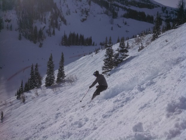 Ekon ripping some soft springish snow