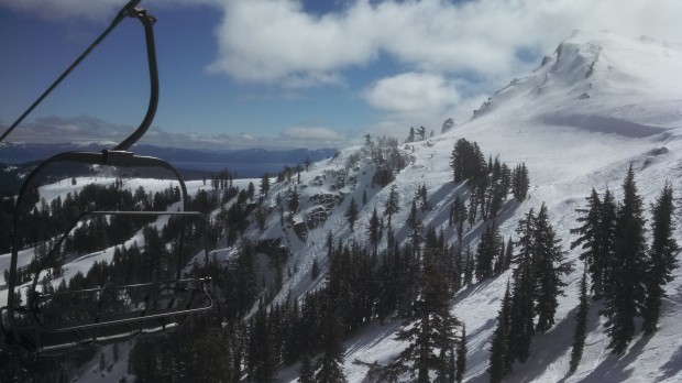 Emigrant Peak and Lake Tahoe from Granite Chief chair