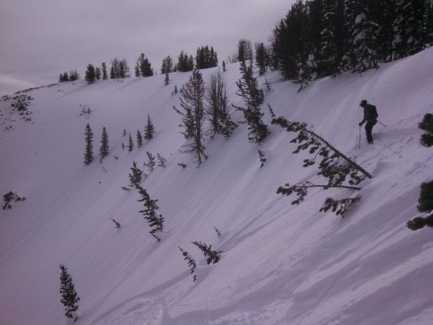 Ekon at the top of Endless Couloir