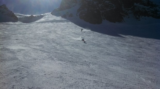 Jake and Sara cruising the nice Shirley Bowl snow