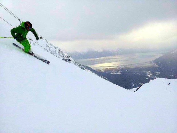 fun spring skiing at Alyeska yesterday.
