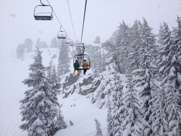 The way it should be.  Granite Chief chair today.