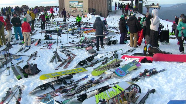 A few skis and boards
