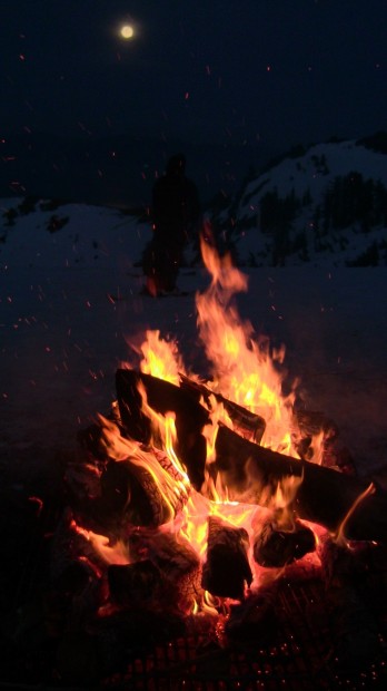 Fire and moon.