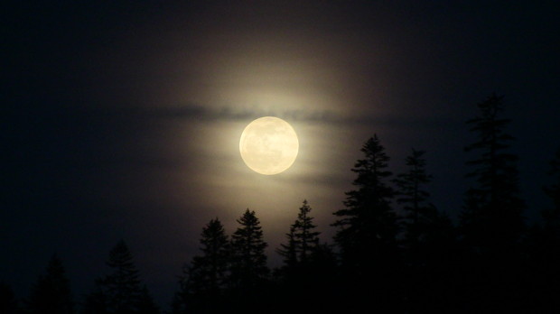 Damn near full moon last night over Alpine.