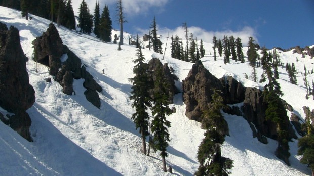 Off piste was variable but fun today.
