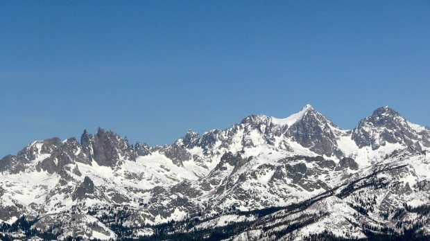 Left to right:  Minarets, Mt. Ritter, Mt. Banner