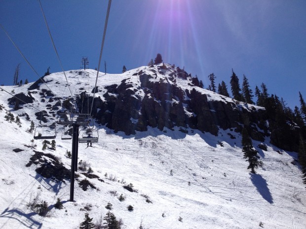 Fingers are dry but snow all around 'em.