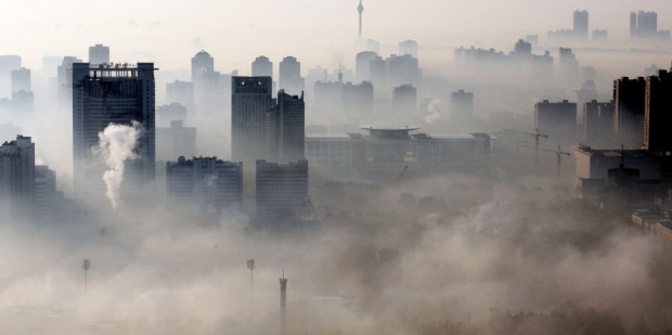 Polluted Chinese city.