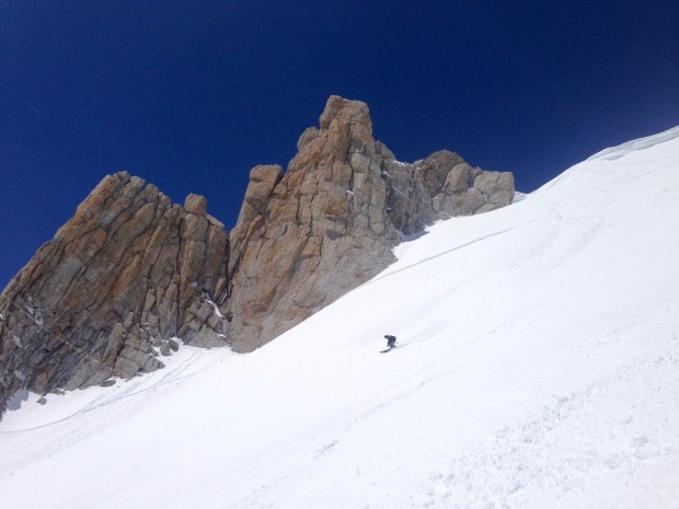 Here's Max Koch descending the southeast face of North Peak: