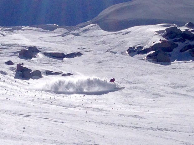 There was a variable snowpack ranging from boilerplate to blower pow in Ellery. This picture represents the latter