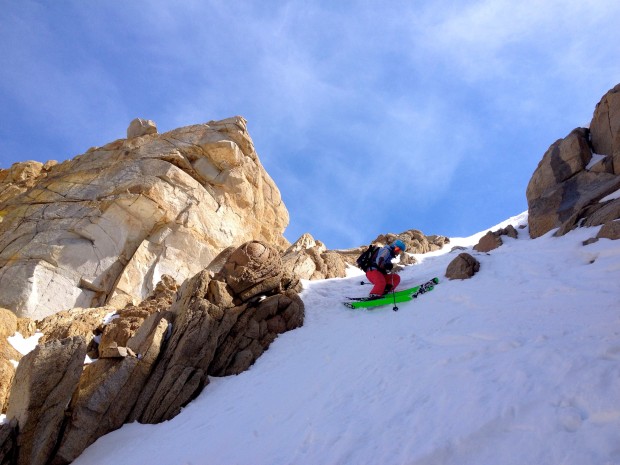 The 182cm choke at the top of Ellery Chute.  Check out the onion rock on the left