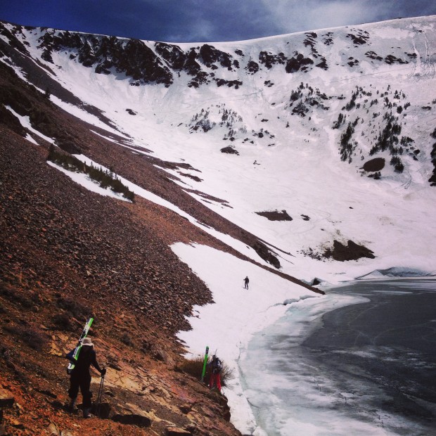 The walk around the dangerous lake ice.