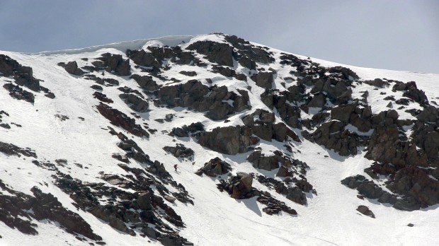 Duane in the upper bowl chute.