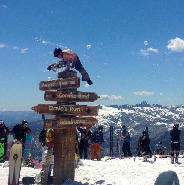 This guy sacrificed himself to the snowballs, but pulled off a one handed yoga move.
