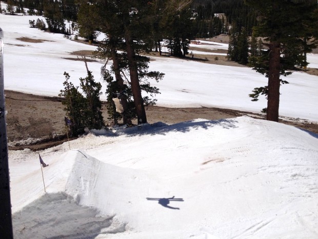You can find his shadow, but can you find the skier?  