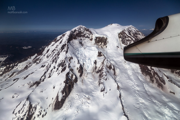 aerial photo of mt. rainier