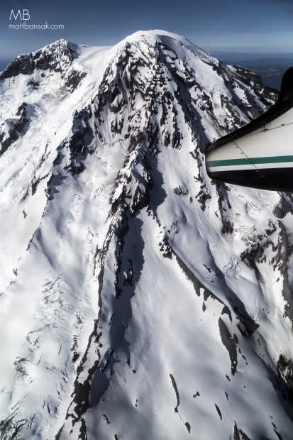 aerial photo of mt. rainier