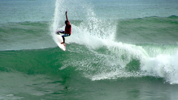Local pro surfer Dede going off as per usual.
