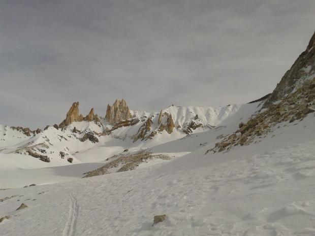 Here is a shot of Victor Cancinos approach to Cerro Terrecillas on Sunday. According to Victor the conditions were 