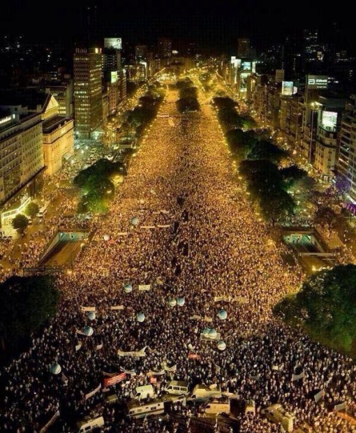 Buenos Aires, Argentina going nuts after the 2014 World Cup semi-finals win over the Dutch.