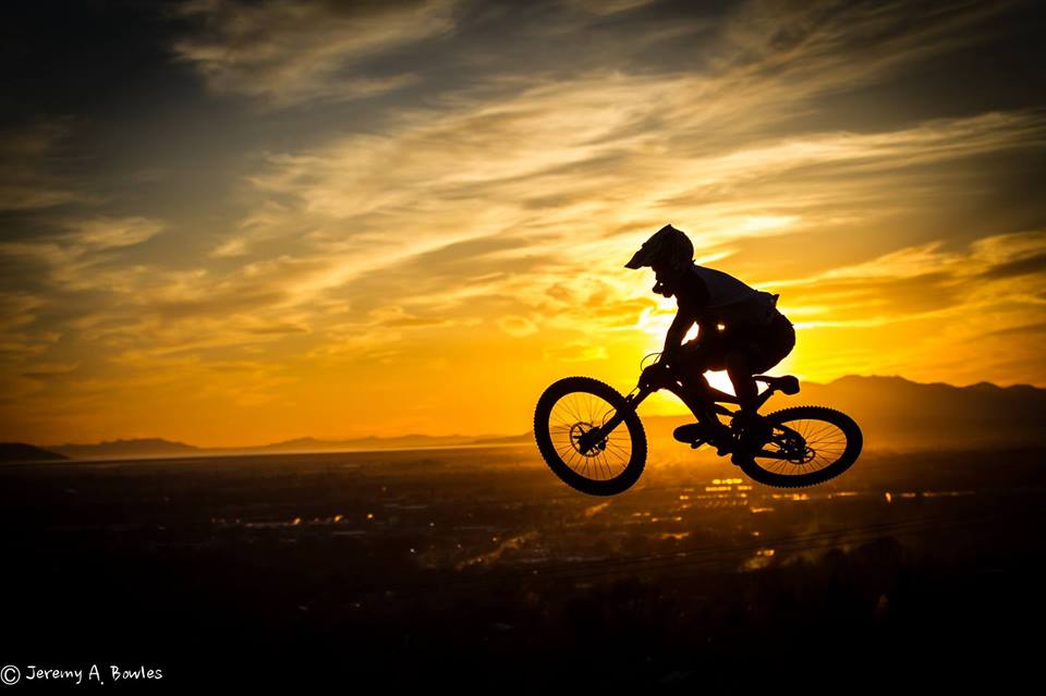 Mountain bike whip on public trail