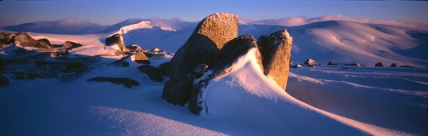 Dawn light on the Kosciuszko Main Range.  photo:  freephotoguide.com