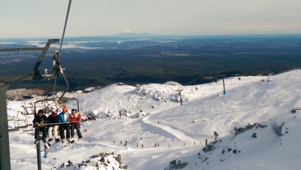 The view back down with Mt. Taranaki off in the distance
