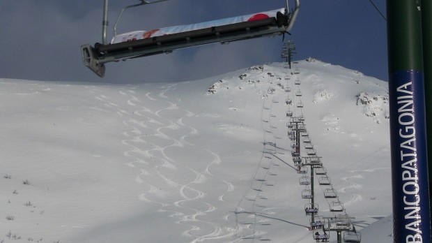 Tracks and Punta Nevada chair this am.  photo:  snowbrains.com