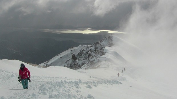 Simon hiking up Nubes today.  photo:  snowbrains.com