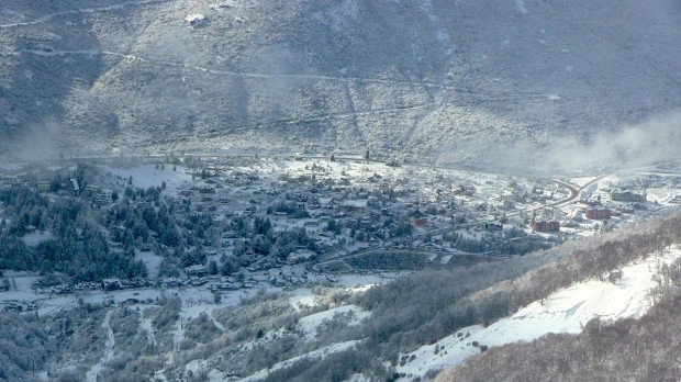 You don't see the village looking like this very often.  Snow.