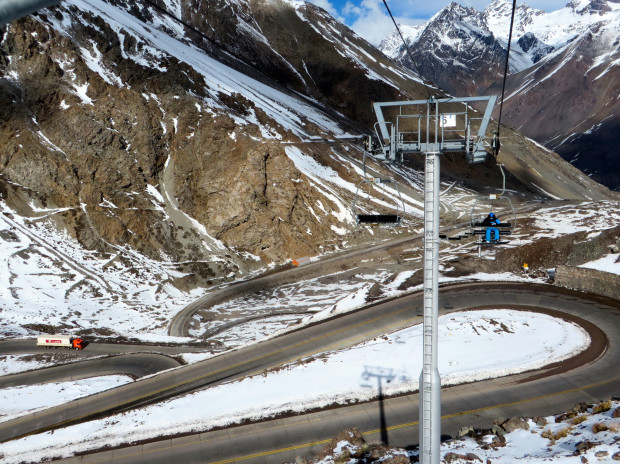 Low tide down low on the 28 switchbacks up to Portillo.