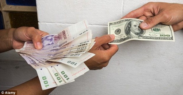 One USD will get you a lotta pesos.