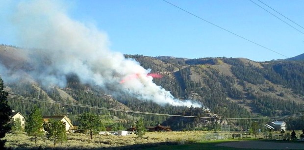 June Mountain fire on September 16th, 2014.  photo:  snowbrains.com
