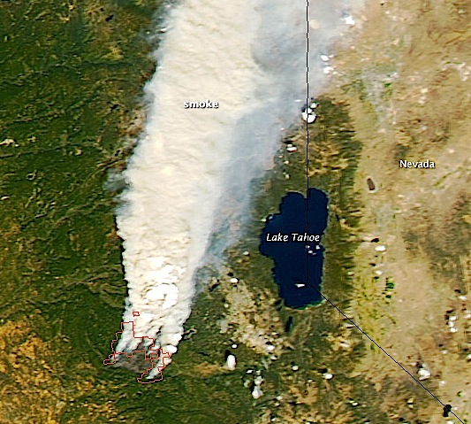 king fire, ca from space