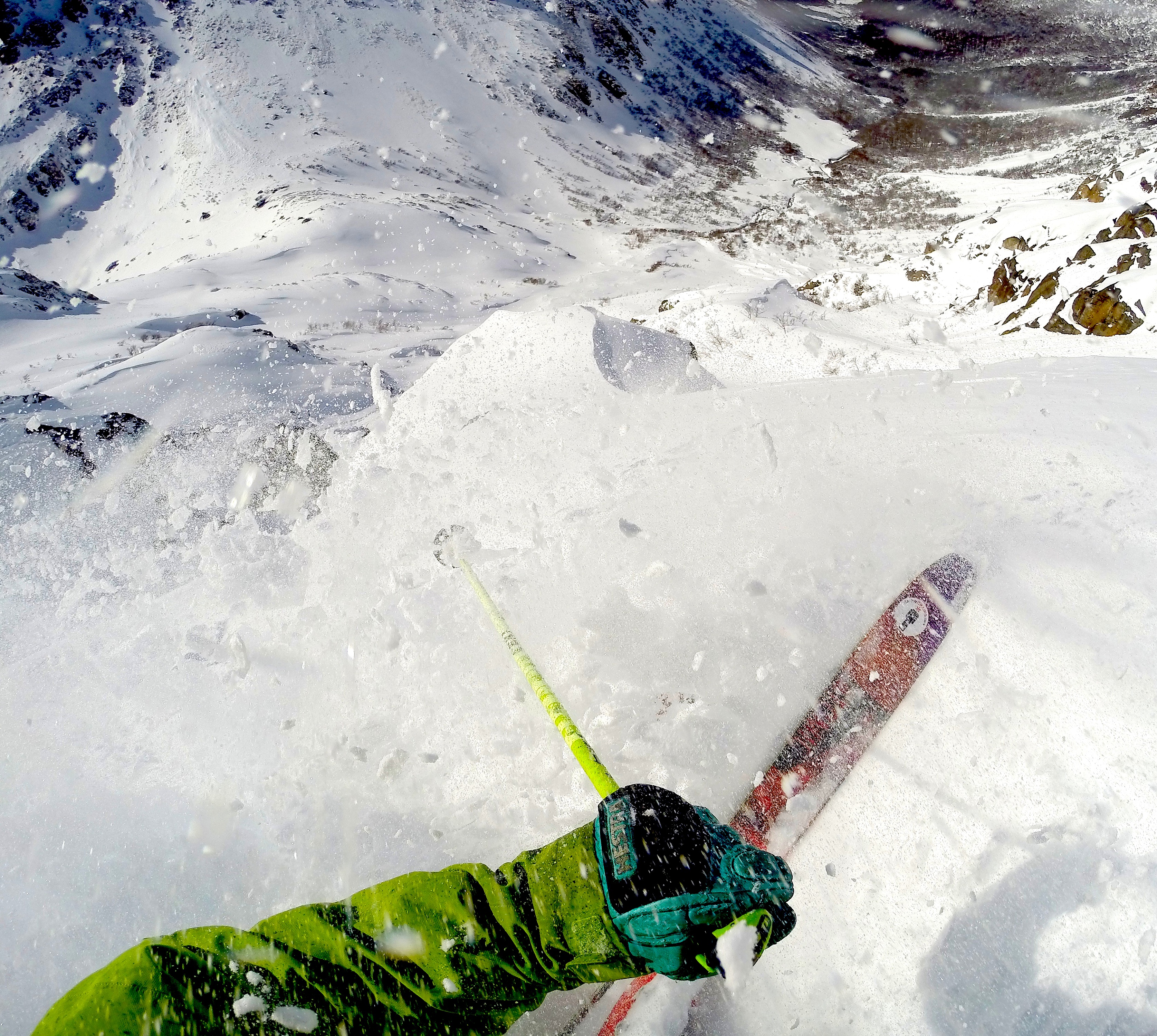 Snow spray on the lower fingers today.