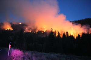 June Mountain fire on September 16th, 2014. photo: sierra wave
