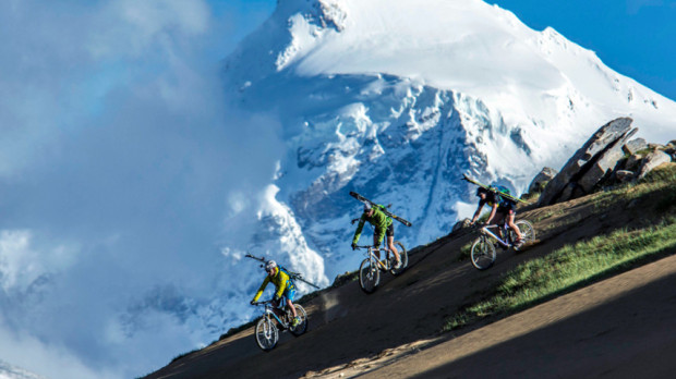 The Dynafit Double 8 team planned on getting from base camp to base camp with only bikes and running shoes.