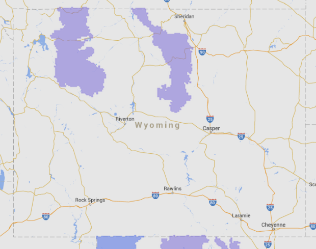 Locations of the 4 winter weather advisory.
