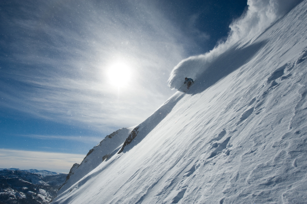 Jeff McKittrick ripping with speed at Squaw Valley, USA.  photo:  Hank deVre