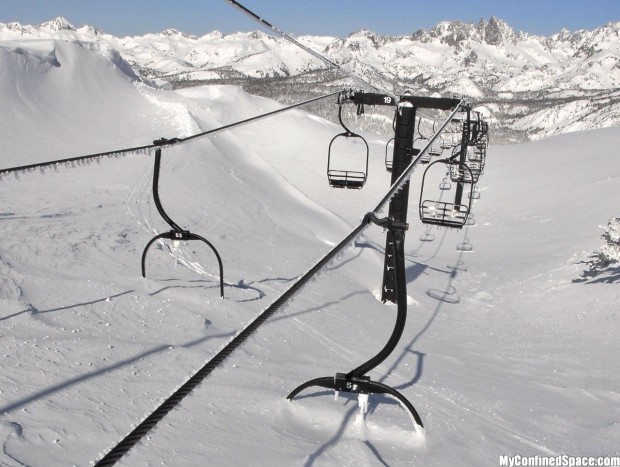 Deep snow.  Mammoth, CA.  