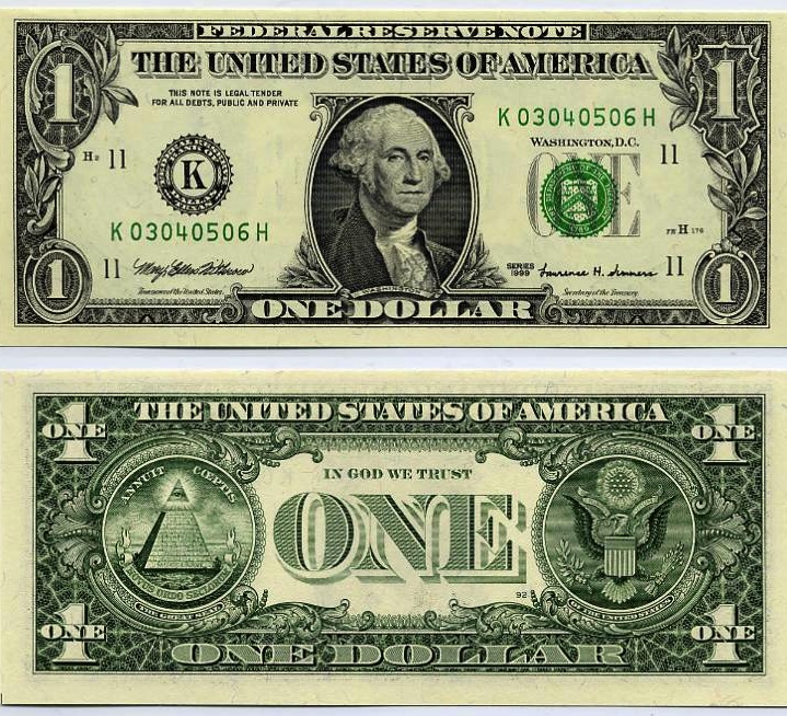 One USA dollar