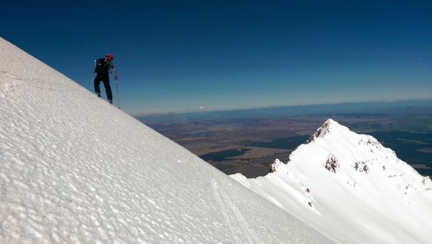 Lucas on the icy traverse