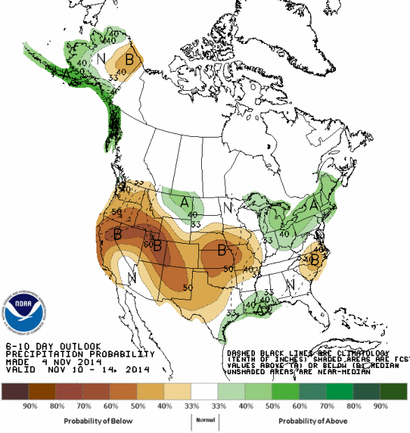 Six to ten day precipitation outlook