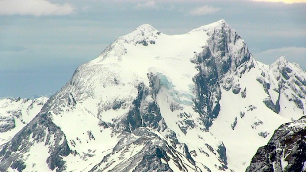 Hanging glacier viewed from the top.